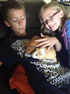 Kids with Guinea pig